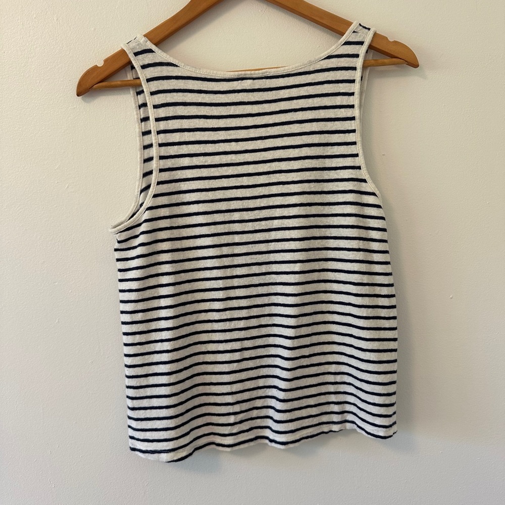 Sezane John Top in Ecru and Navy - Size Large - Picture 7 of 10